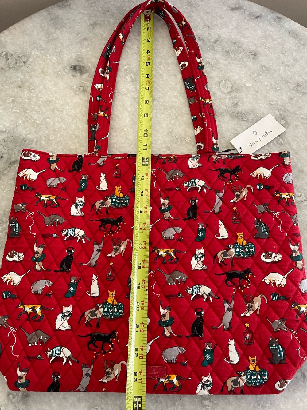 Vera Bradley Holiday Cat Essential Tote - Picture 5 of 10